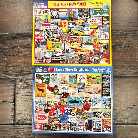 Two 1,000 Piece White Mountain Puzzles